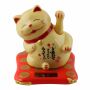Gatto della fortuna - Gatto cinese - Maneki neko su piattaforma - 7,5cm - beige
